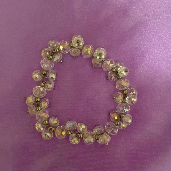 Jewelry - Clear and Silver Sparkle Stretch Beaded Bracelet